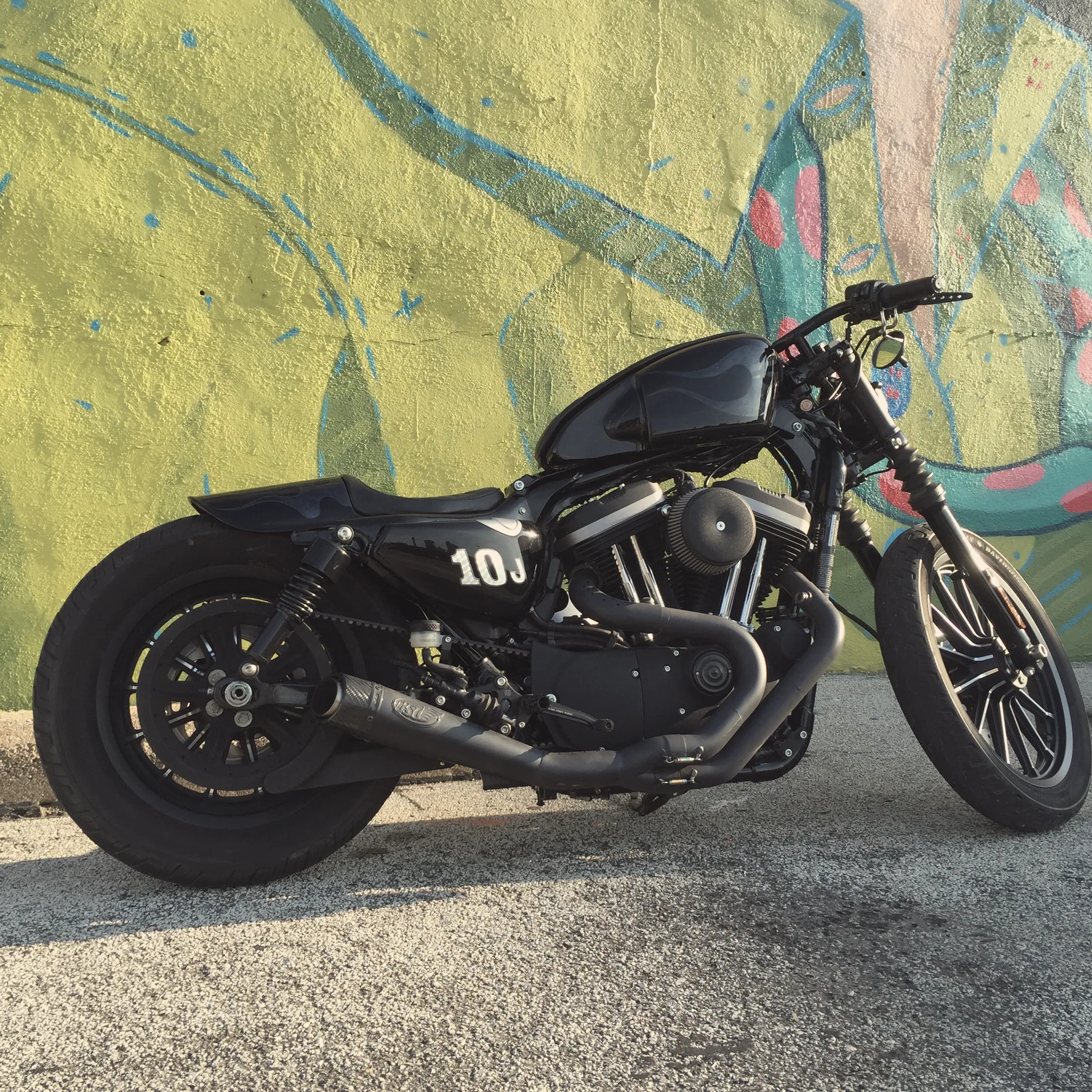 Black custom motorcycle
