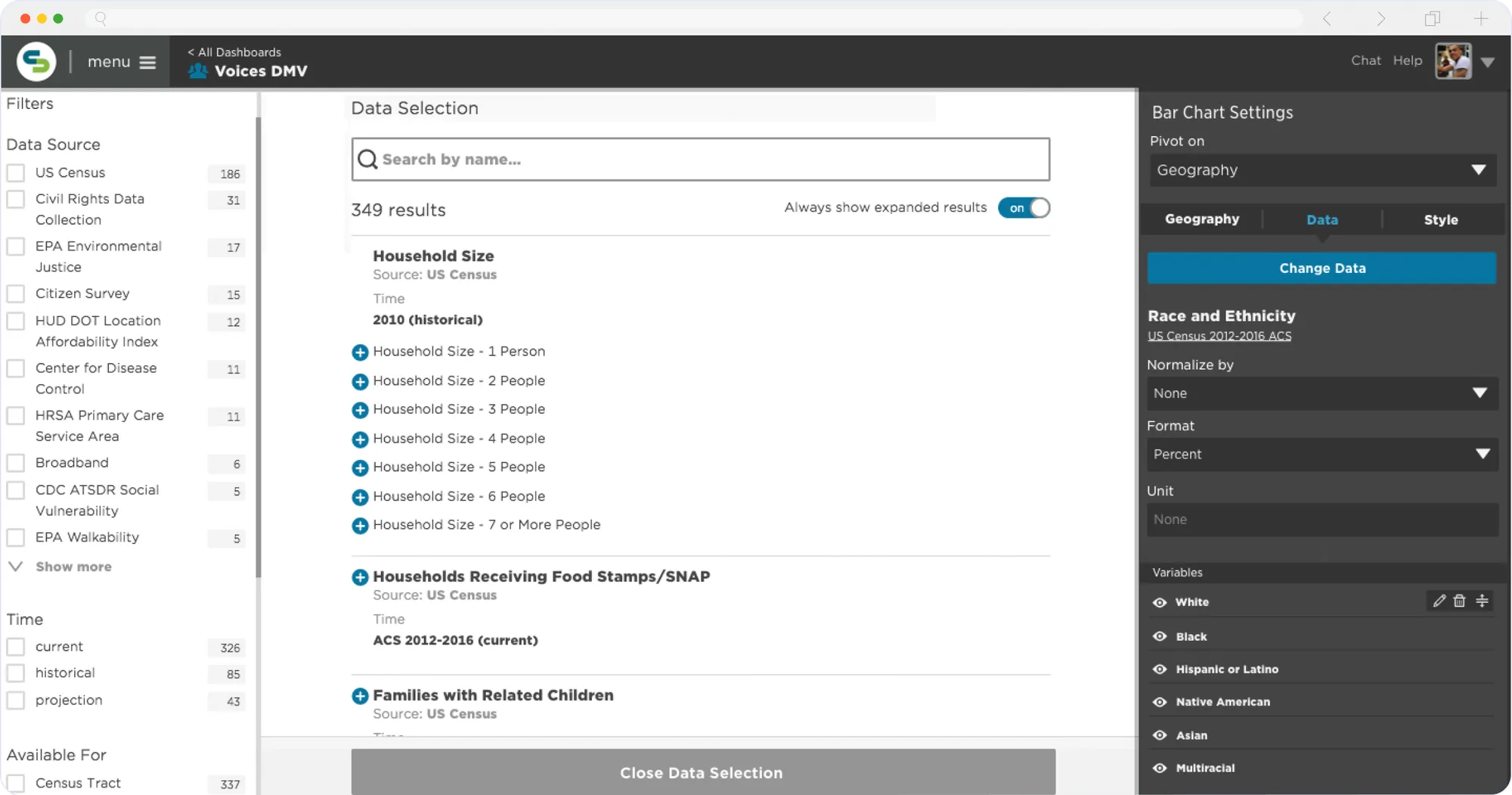 Quick access to the Data Library