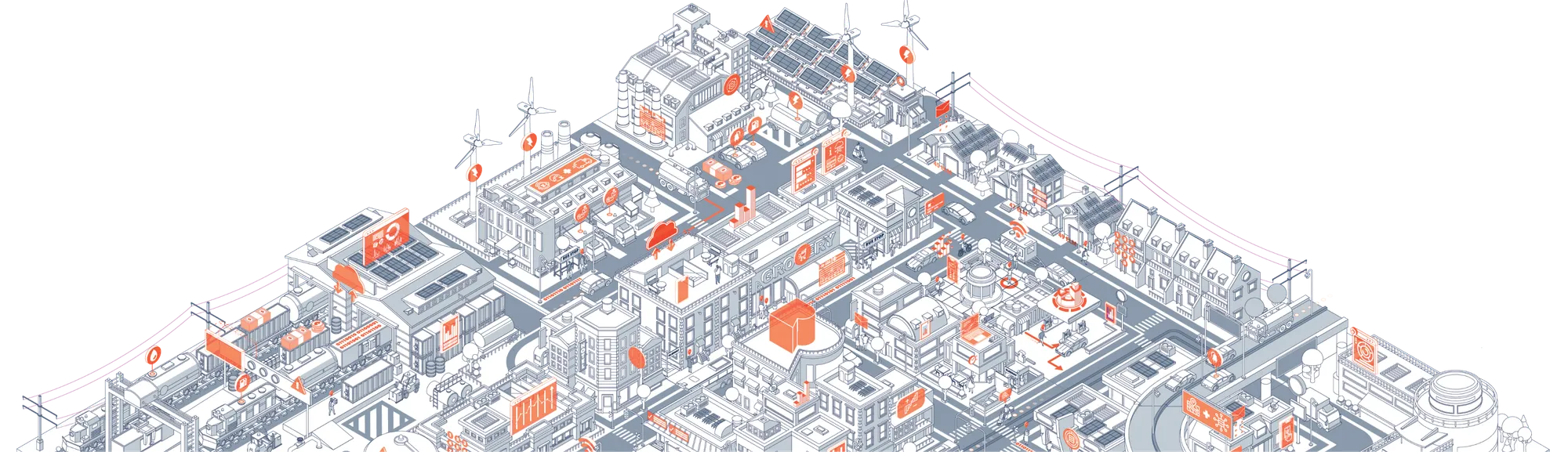 Tiles assembled into a scene.