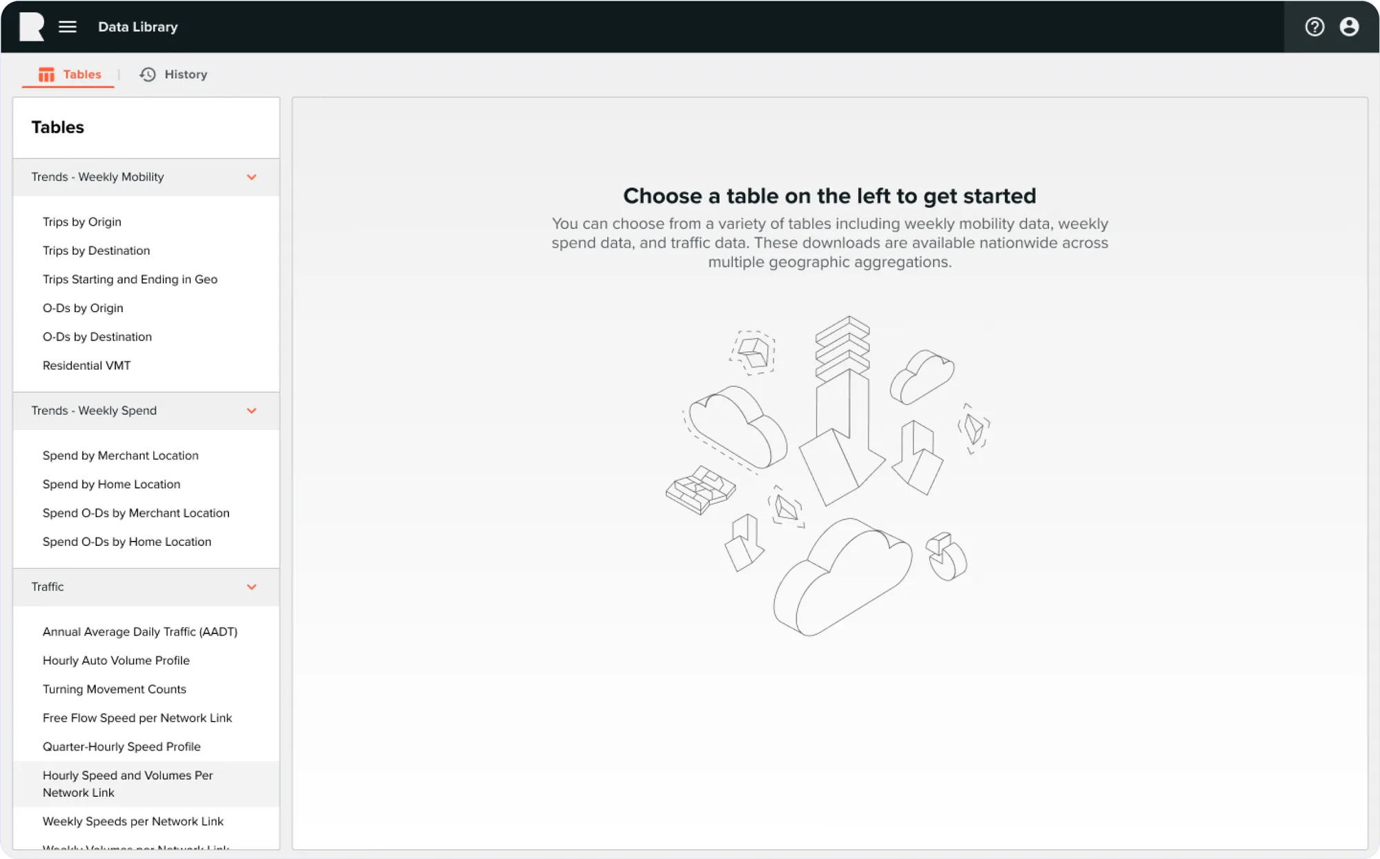 Choose a table to get started