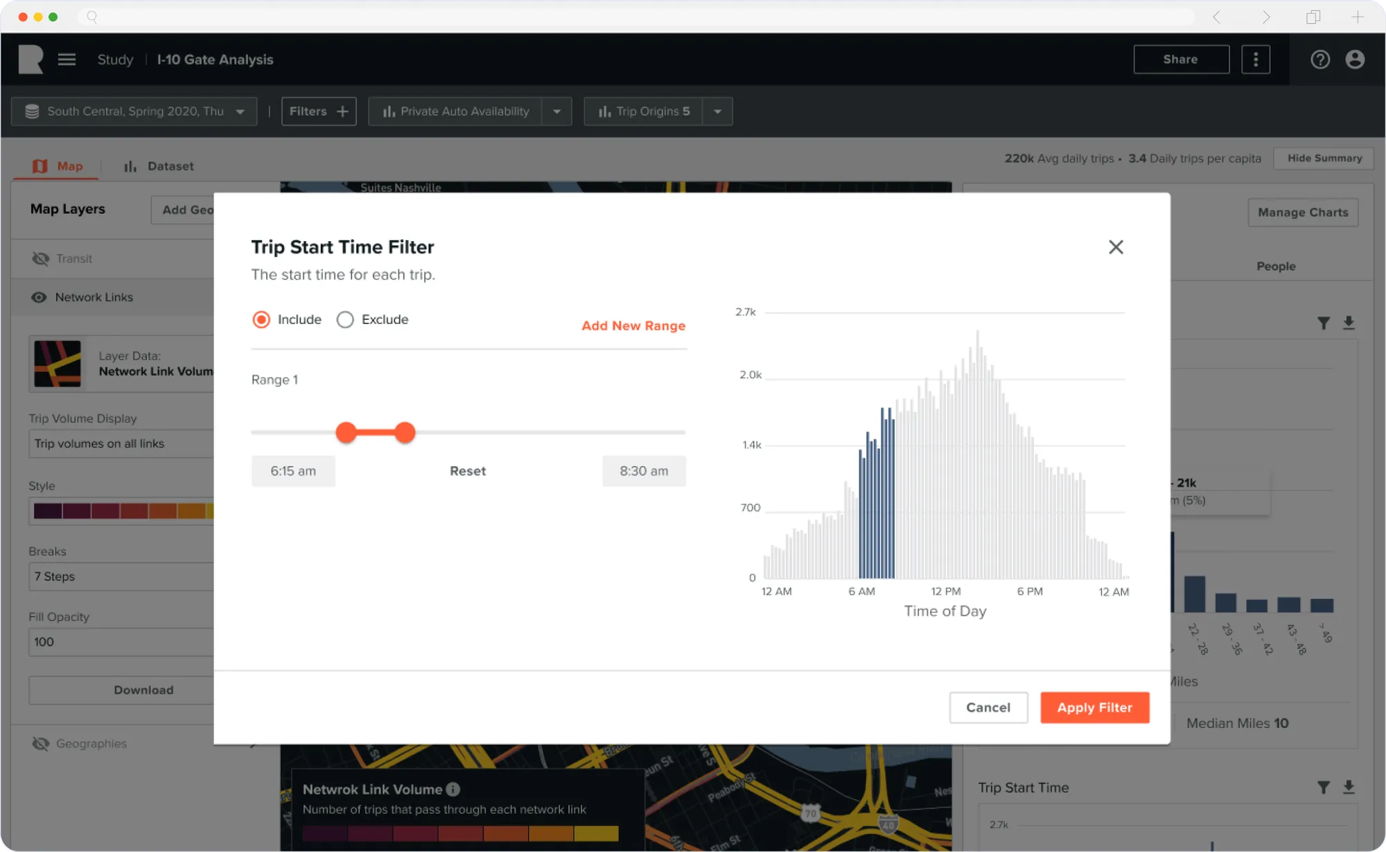 Filtering from a chart