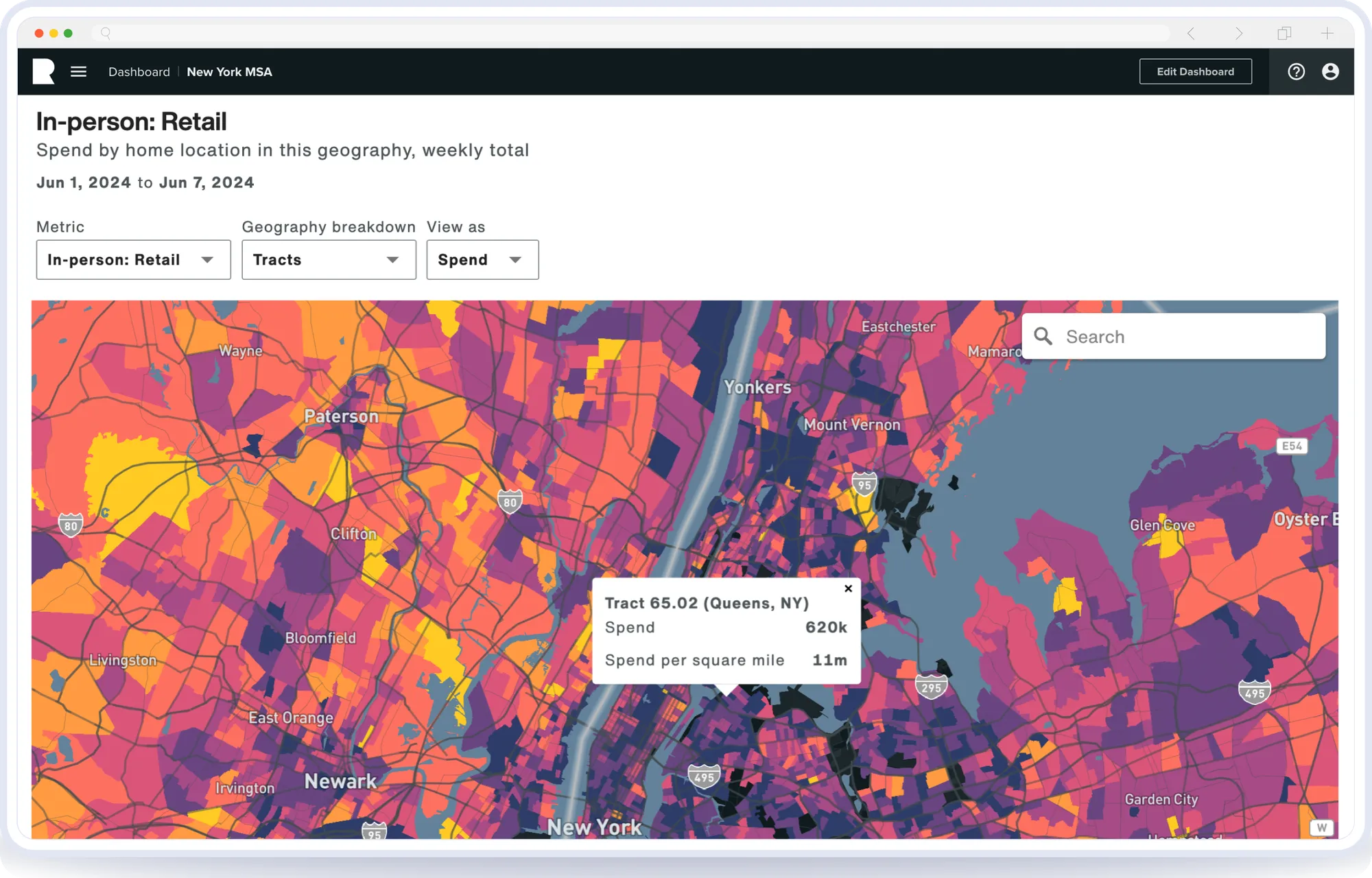 In-person retail spend, mapped